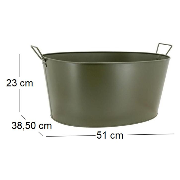 Bassine en métal Kaki Cargo - AUB-7015