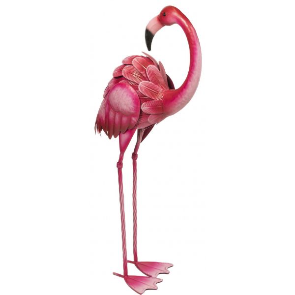 Bebe Flamant Rose Decoratif En Metal