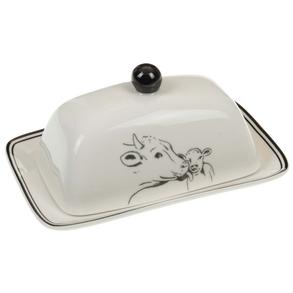Beurrier en porcelaine Lucie