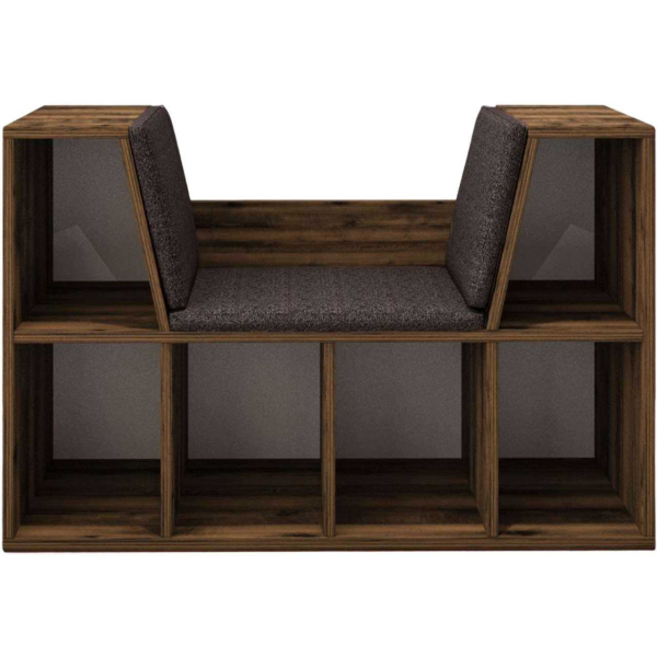 Bibliothèque avec banc en aggloméré Livora