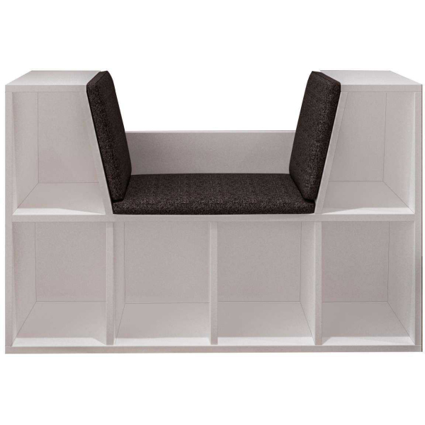 Bibliothèque avec banc en aggloméré Livora