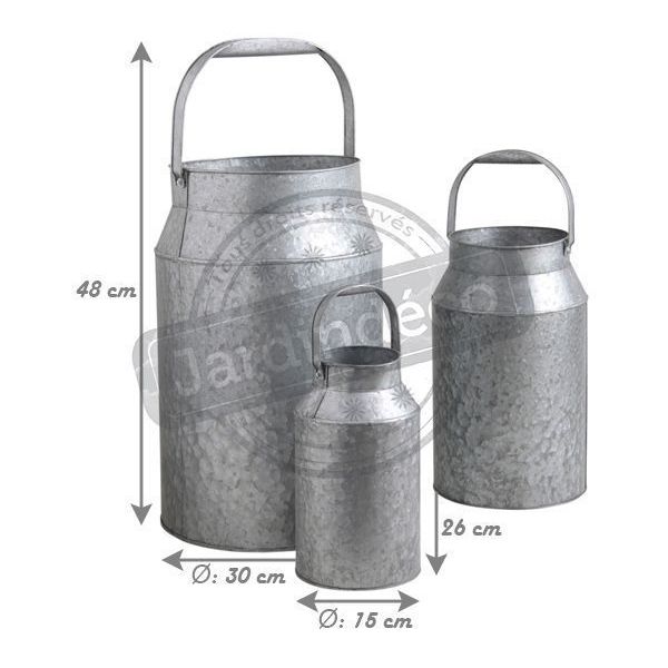 Bidon à lait en zinc lourd (Lot de 3) - AUBRY GASPARD