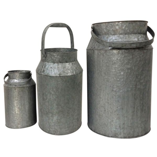 Bidon à lait en zinc lourd (Lot de 3) - AUB-1636
