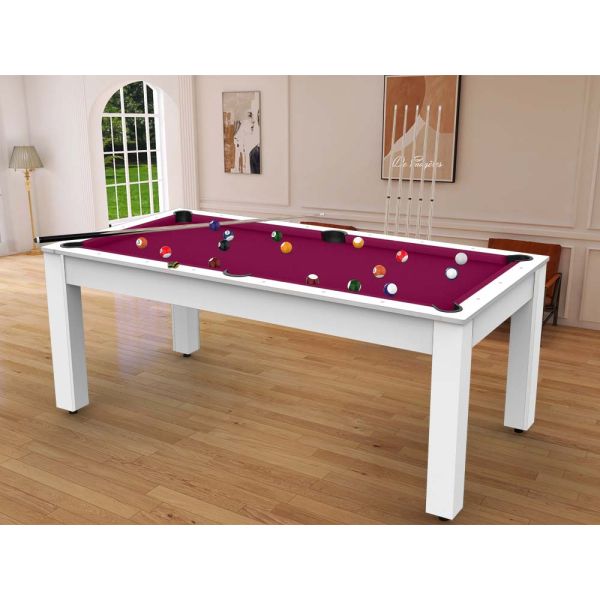 Billard 7 pieds en mdf haute densité dallas noir grainé et tapis