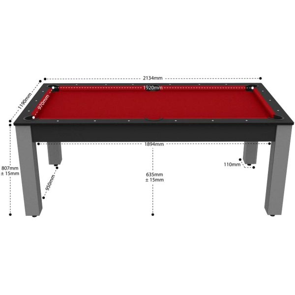 Billard convertible table 8 personnes Arizona - plateau & accessoires non fournis - JGF-0207