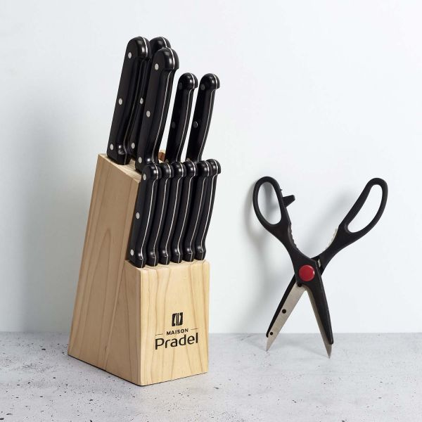 Bloc 11 couteaux et ciseaux de cuisine Pradel - COOK CONCEPT