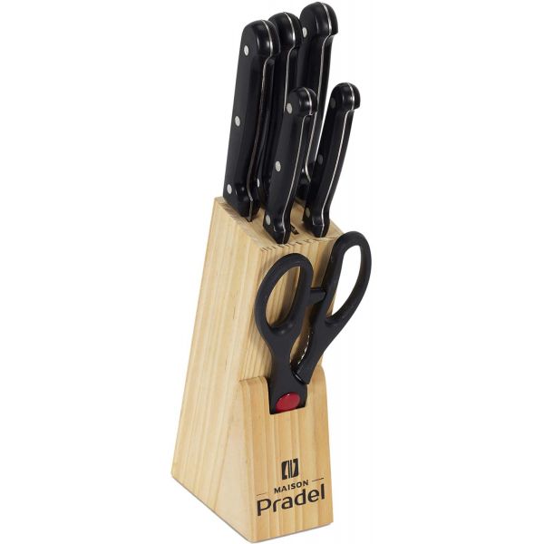 Bloc 5 couteaux et ciseaux de cuisine Pradel