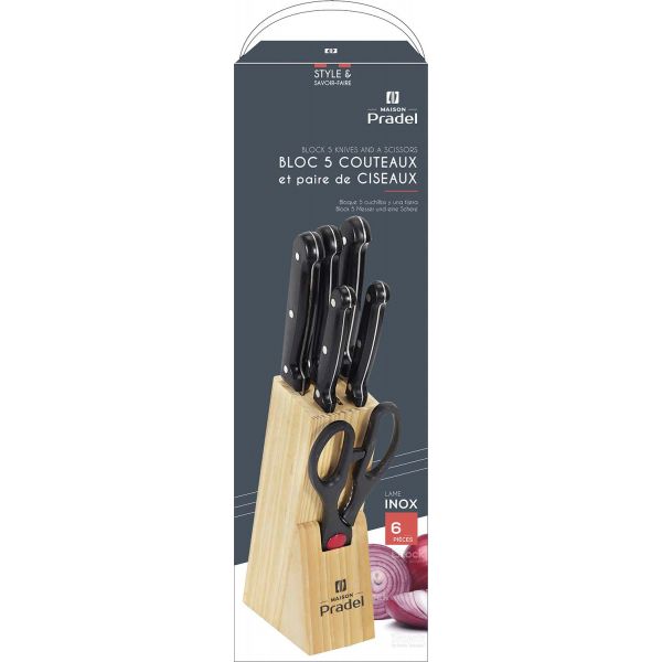 Bloc 5 couteaux et ciseaux de cuisine Pradel - 5