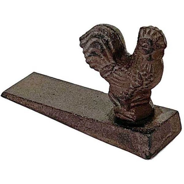 Bloque porte en fonte Coq et poule 11 x 3 x 8 cm (Lot de 2) - LEG-0345