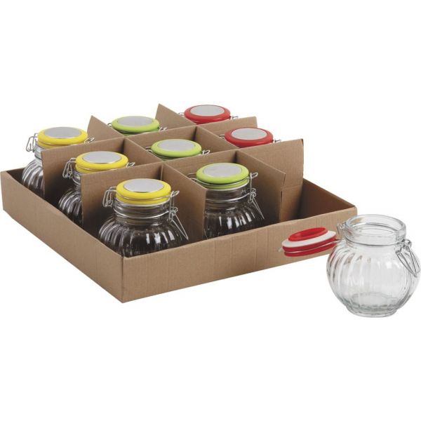 Bocal rond en verre diamètre 9,5 cm (Lot de 9)