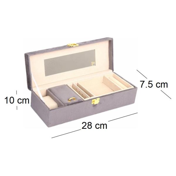 Boîte à bijoux en velours 28x10 cm Chic - SIL