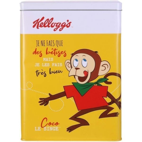 Boîte à céréales en métal Kelloggs vintage