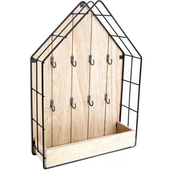 Boite à clés rectangle en bois