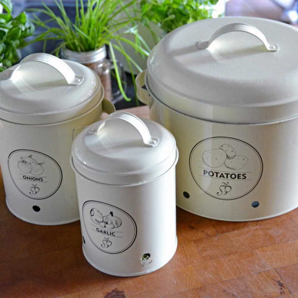Boite de conservation en métal crème Garden - 