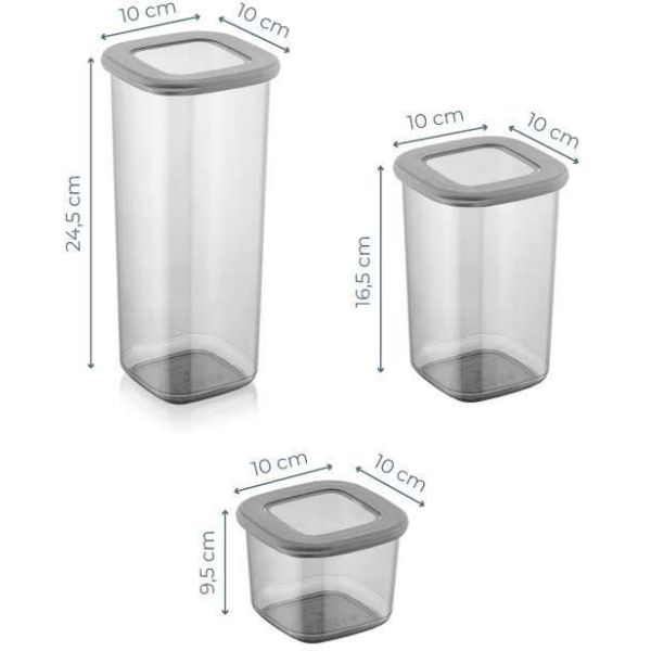 Boîte de conservation en plastique transparent et anthracite Box - ASI-0270