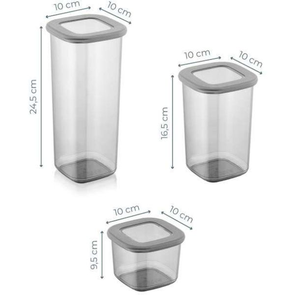 Boîte de conservation en plastique transparent et anthracite Box - ASI-0271