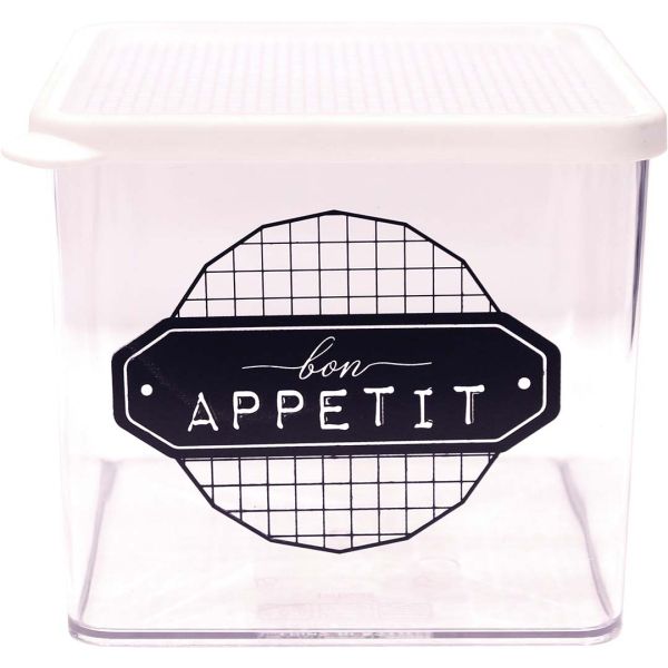 Boîte de conservation transparente à messages couvercle blanc (Lot de 2) - COOK CONCEPT