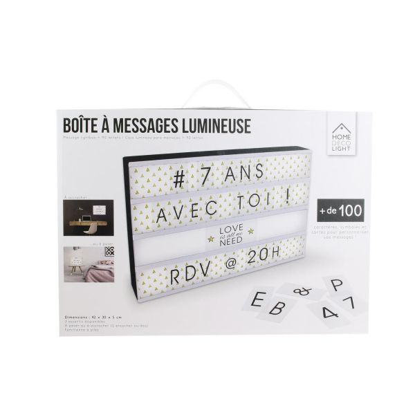 Boite lumineuse à message personnalisable - CMP-0724