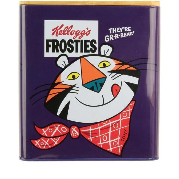 Boîte à céréales en métal kelloggs vintage (rouge)