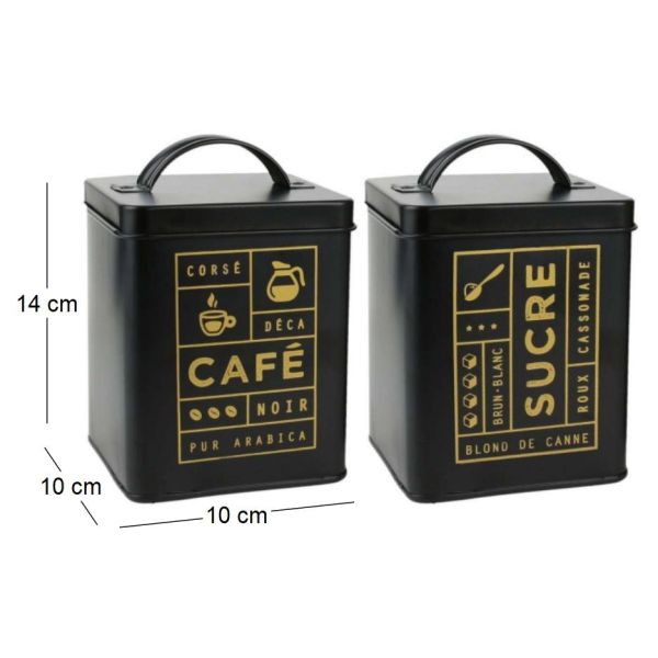 Boite en métal noir mat Nora (Lot de 2) - 6,43