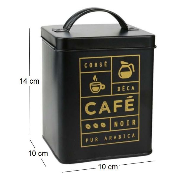 Boite en métal noir mat Nora - 3,25