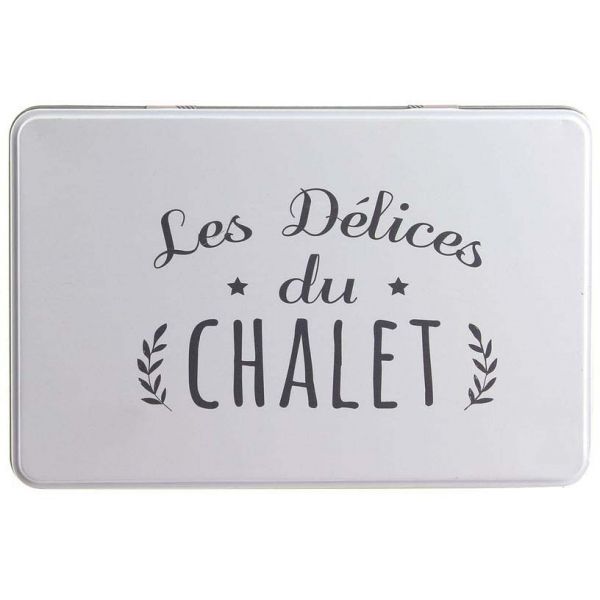 Boite en métal rectangulaire Bienvenue au chalet