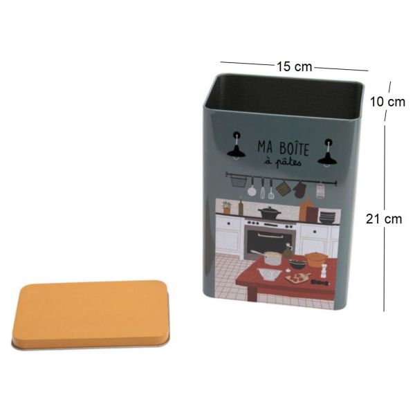 Boîte à pâtes en métal avec imprimés - AMA-3972