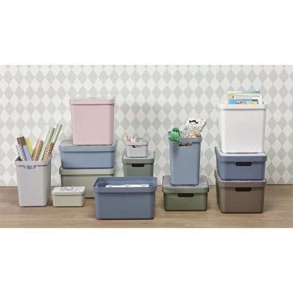 Caisse de rangement Sigma home Plastique Gris clair L 35.2 P 25.3 H 18.3 cm  BPA-Free