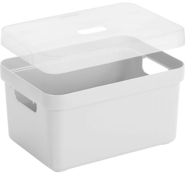 Boîtes de rangement en plastique transparent 18L avec couvercle