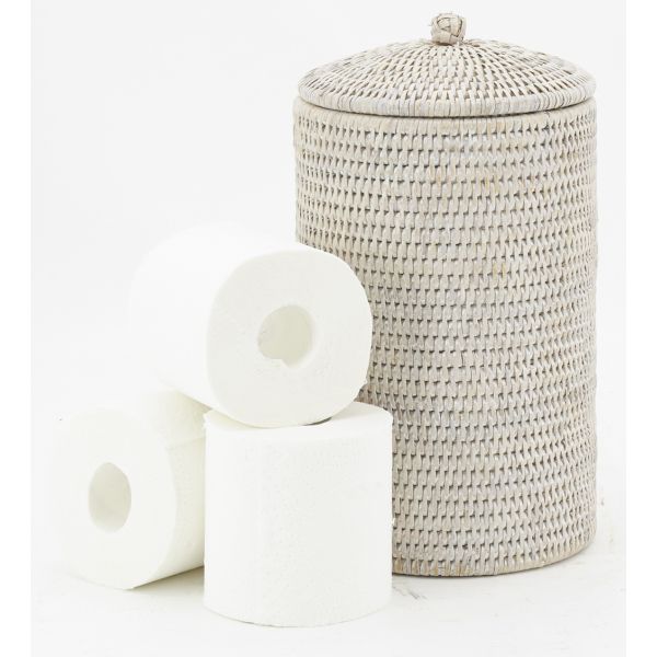 Boite de rangement pour papier toilette en rotin - AUB-5349