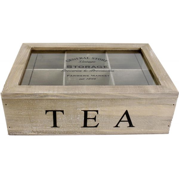 Boîte à thé en bois General store 24x17 cm