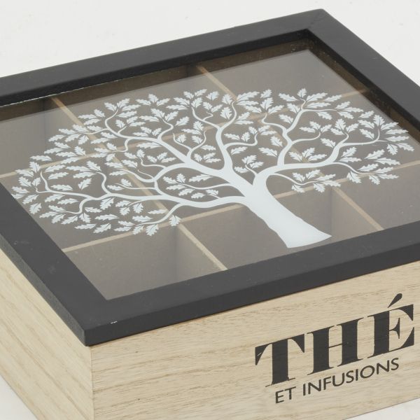 Caisse de rangement en bois avec tableau noir 39 x 29 x 20 cm - AUBRY  GASPARD