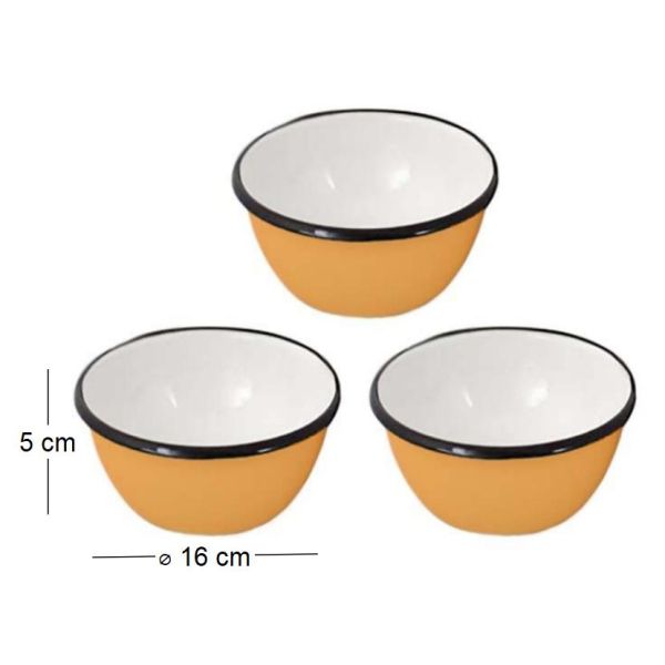 Bol en émail coloré Classic 16 cm (Lot de 3) - 5