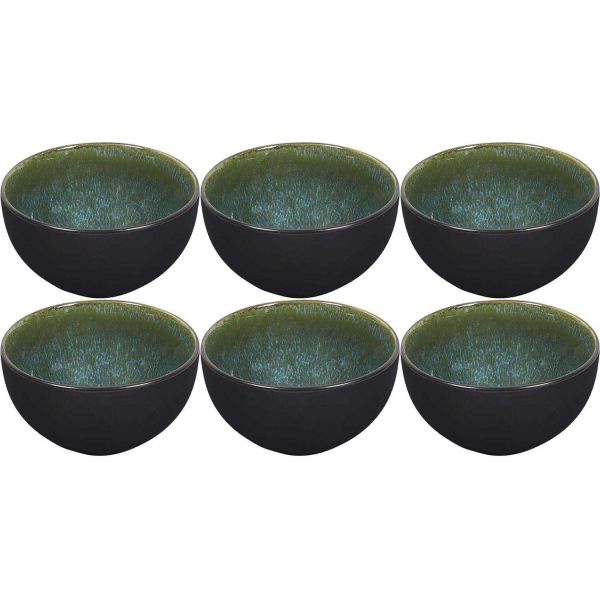 Bol en grès vert Elia (Lot de 6)