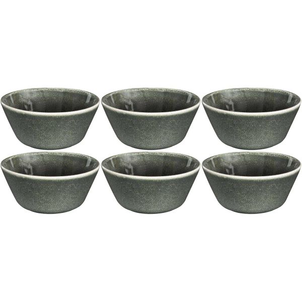 Bol en grès vert au grès du temps (Lot de 6)