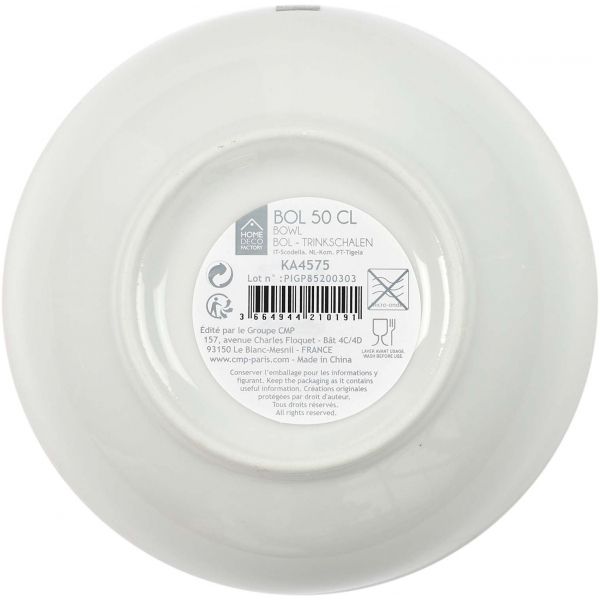 Bol en porcelaine liseré doré 50 cl - 5