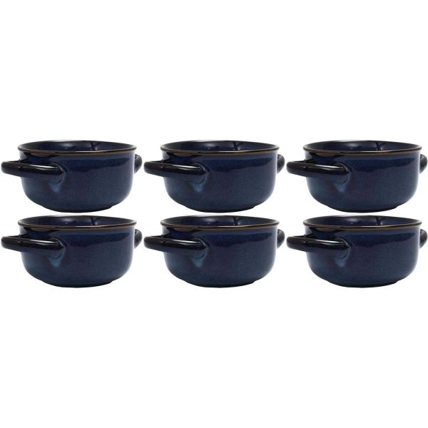 Bol à soupe bleu Au grès du temps (Lot de 6)