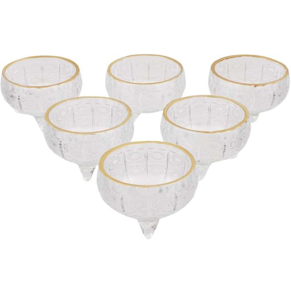 Bol en verre avec liseré doré (Lot de 6)