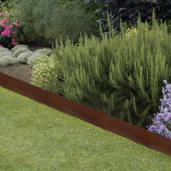 Bordure de jardin basse en acier effet rouillé - ESSCHERTS GARDEN