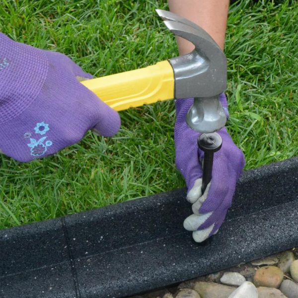 Bordure de jardin en caoutchouc recyclé noir - 7