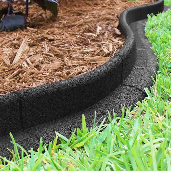 Bordure de jardin en caoutchouc recyclé noir - TECHNOFLEX