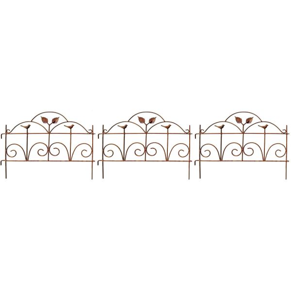 Bordure de jardin décorative en fer forgé rouillé