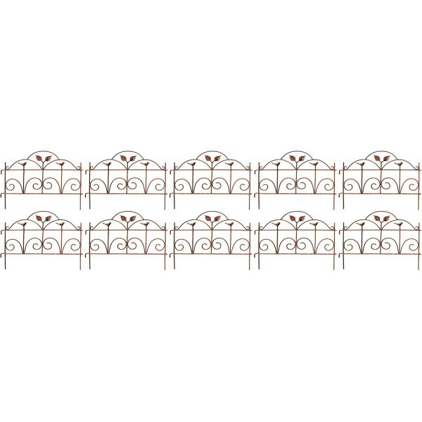 Bordure de jardin décorative en fer forgé rouillé