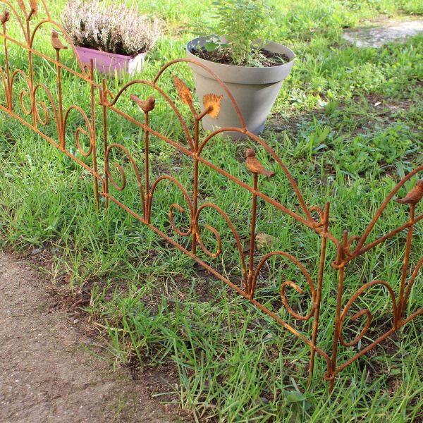 Bordure de jardin décorative en fer forgé rouillé - 99,90