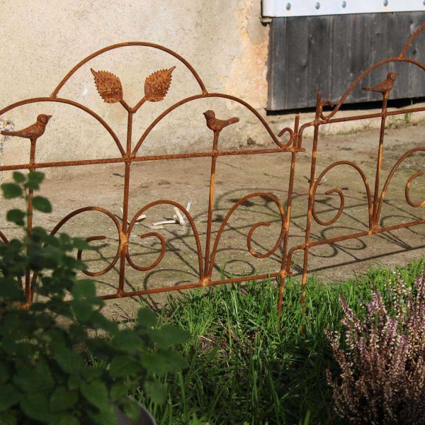 Bordure de jardin décorative en fer forgé rouillé - 8