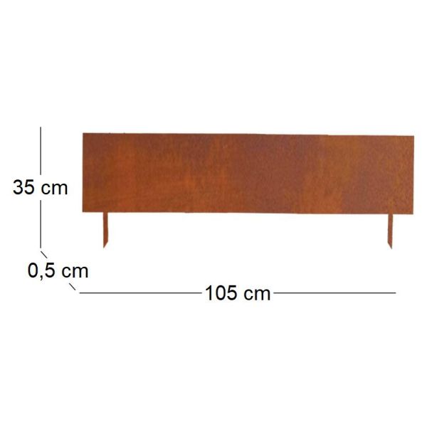 Bordure de jardin haute en acier corten - ESS-1932