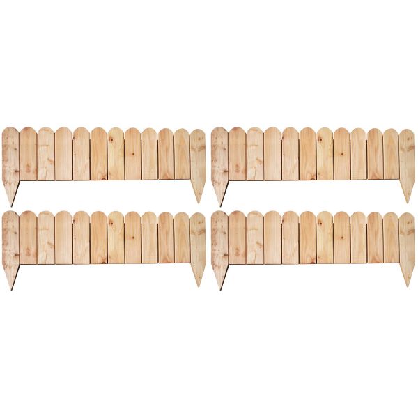 Bordure de jardin en mélèze huilé 30 x 120 cm (Lot de 4)