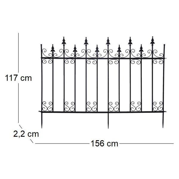 Bordure de jardin en métal 156 x 2,2 x 117 cm - ESS-1923