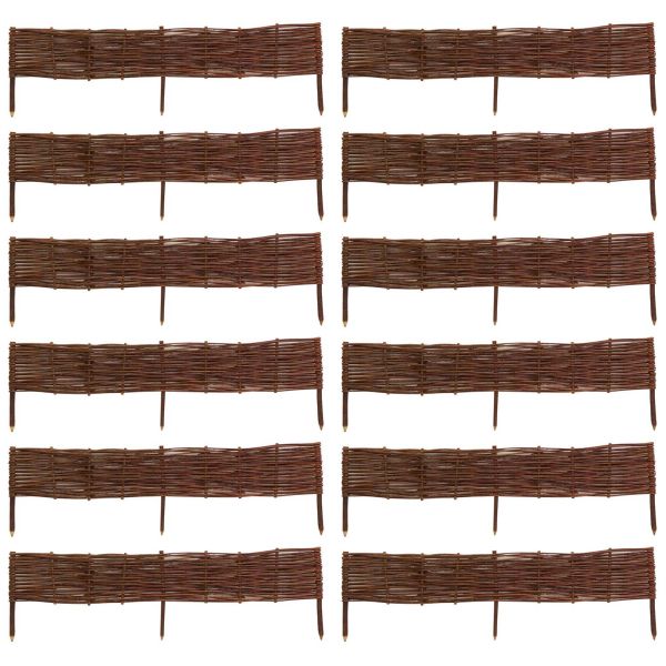 Bordures en osier tressé naturel (Lot de 12)