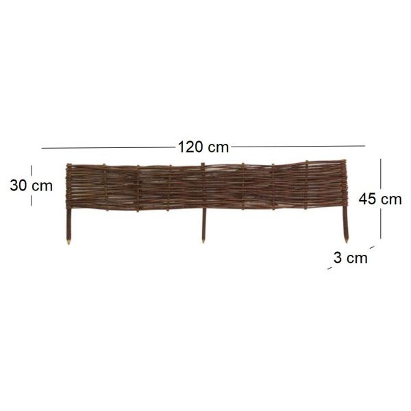 Bordures en osier tressé naturel (Lot de 4) - AUB-5054